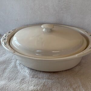 💙Vintage Longaberger Pottery Oval Casserole Dish 3 Quart Crockpot